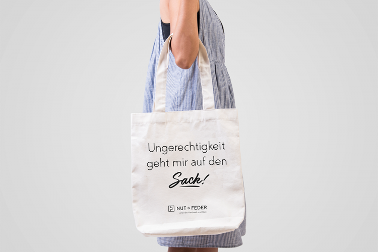 Ungerechtigkeit geht mir auf den Sack! NUT & FEDER Jutebeutel